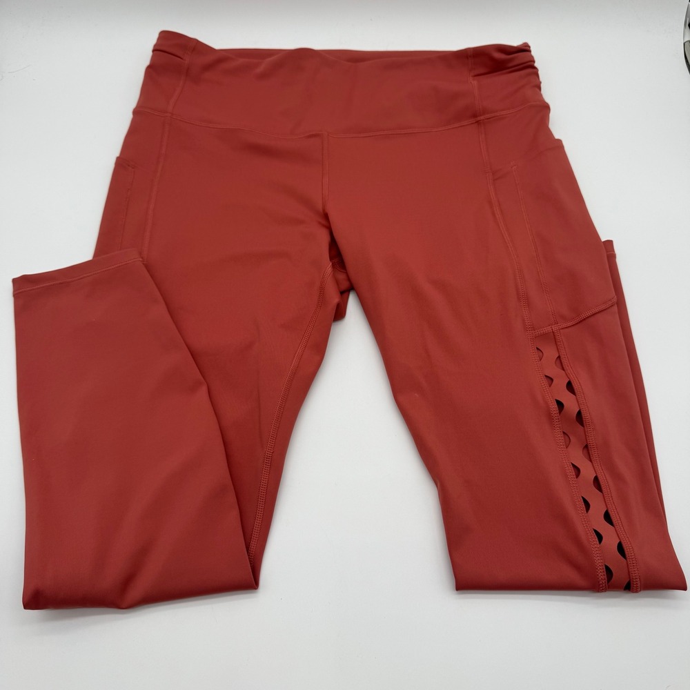 Athleta Ultimate‎ Stash Craft 7/8 Tight Leggings XL Tall Coral Orange Pockets